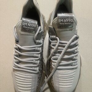 Steve Madden Silver and White Women's Sneakers